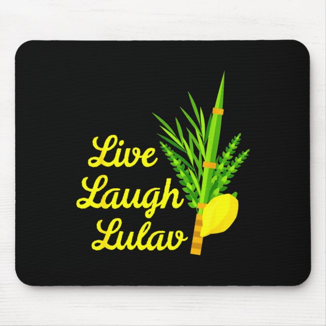 Live Laugh Lulav Etrog Happy Sukkot Jewish Sukkah  Mousepad (Vorne)