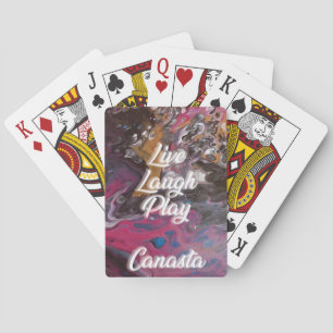 Live Laugh Pay Canasta Spielkarten