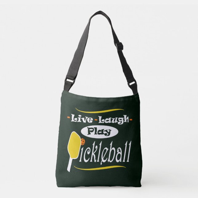 Live Laugh Play Pickleball Tragetaschen Mit Langen Trägern (Vorderseite)