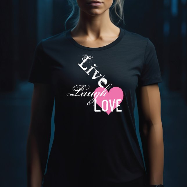 Live Laugh Quote Typografie T-Shirt (Von Creator hochgeladen)