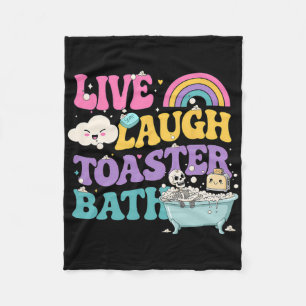Live Laugh Toaster The Funny Skeleton Meme Dark Hu Fleecedecke