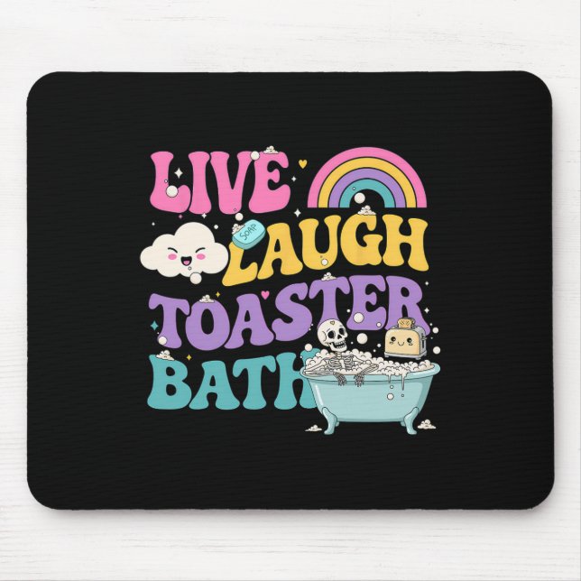 Live Laugh Toaster The Funny Skeleton Meme Dark Hu Mousepad (Vorne)