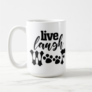LIVE LAUGH WOOF lustiger Hundepapa Haustier Welpe Kaffeetasse