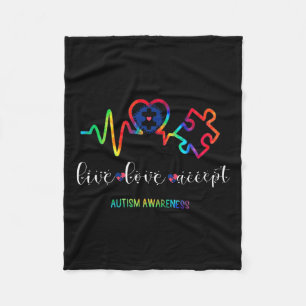 Live-Liebe Akzeptieren Autismus Bewusstsein 1 Fleecedecke