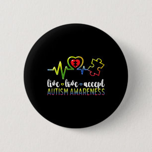 Live-Liebe Akzeptieren Autismus-Bewusstsein Button