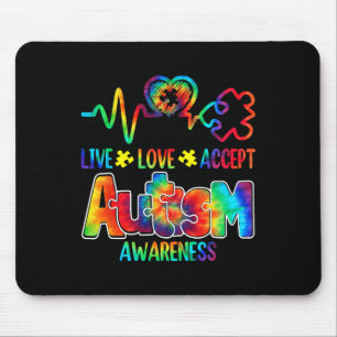Live-Liebe Akzeptieren Autismus-Bewusstseinsunters Mousepad