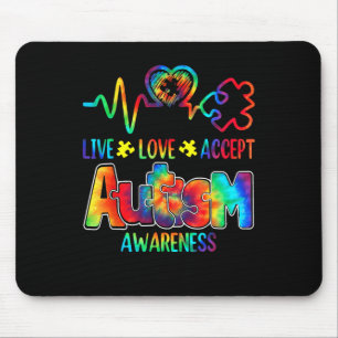 Live-Liebe Akzeptieren Autismus-Bewusstseinsunters Mousepad