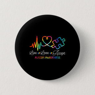 Live-Liebe Akzeptieren Autismus Sensibilisierung G Button