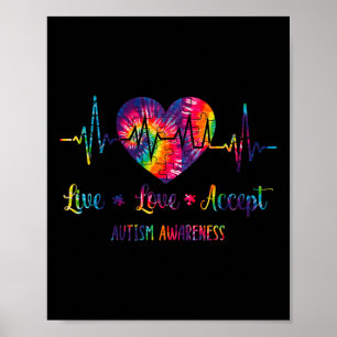 Live-Liebe Akzeptieren Autismus Sensibilisierung G Poster