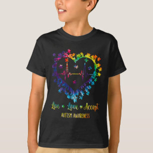 Live-Liebe Akzeptieren Autismus Sensibilisierung G T-Shirt