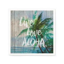 Live-Liebe Aloha Palm Tree Beach Zeichen