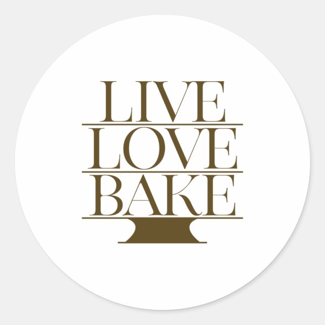 LIVE LIEBE BAKE RUNDER AUFKLEBER (Vorderseite)