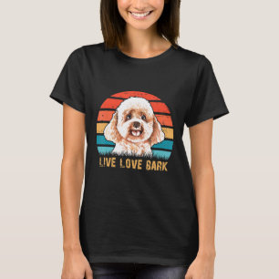 Live-Liebe Bark Retro Vintag Poodle Funny Hund Lie T-Shirt