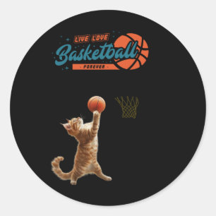 Live Liebe Basketball für immer Runder Aufkleber