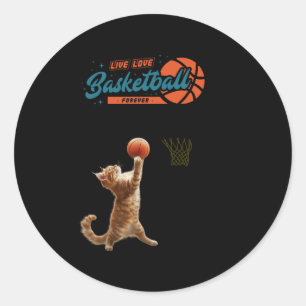 Live Liebe Basketball für immer Runder Aufkleber