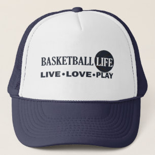 Live-Liebe Basketballleben mit blauem Ball Truckerkappe