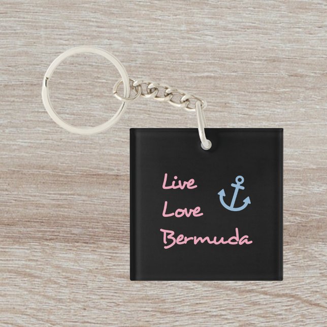 Live-Liebe Bermuda-Skripttext mit Anchor Dark Schlüsselanhänger (Von Creator hochgeladen)