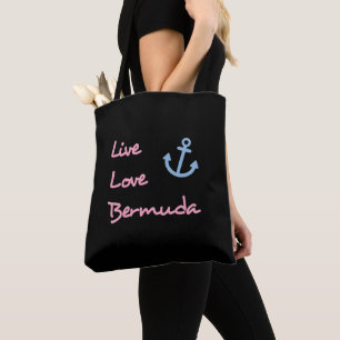 Live-Liebe Bermuda-Skripttext mit Anchor Dark Tasche
