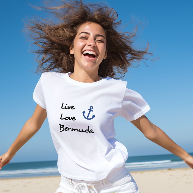 Live-Liebe Bermuda-Skripttext mit Anchor T-Shirt (Von Creator hochgeladen)