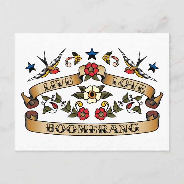 Live Liebe Boomerang Postkarte (Vorderseite)