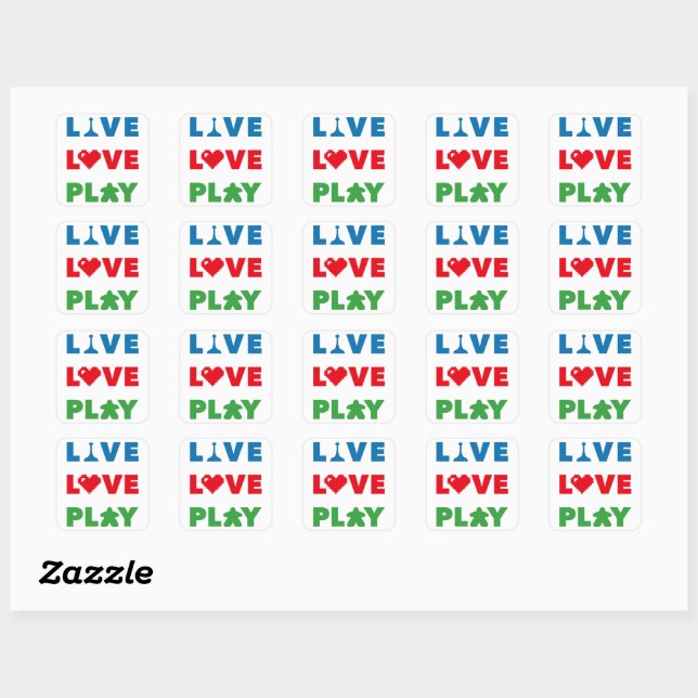 Live, Liebe, bunte Aufkleber spielen (Blatt)