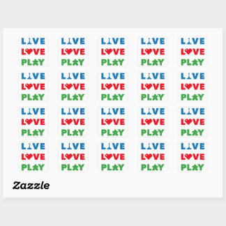 Live, Liebe, bunte Aufkleber spielen