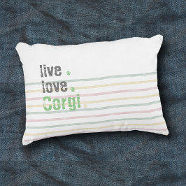 Live-Liebe Corgi Striping Accent Kissen
