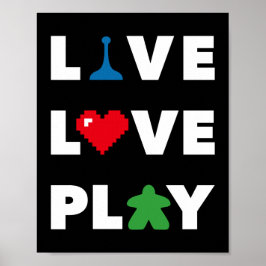 Live, Liebe, Drucken von weißem Text Poster
