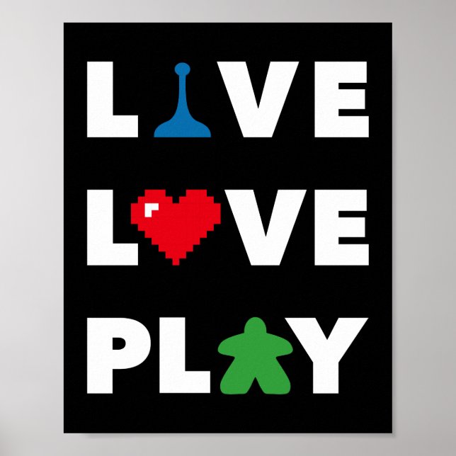 Live, Liebe, Drucken von weißem Text Poster (Vorne)