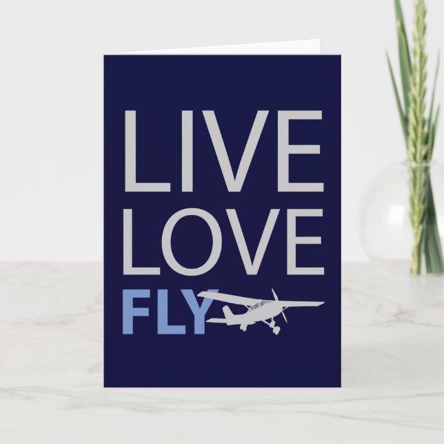 Live-Liebe Fliegen Karte (Vorderseite)