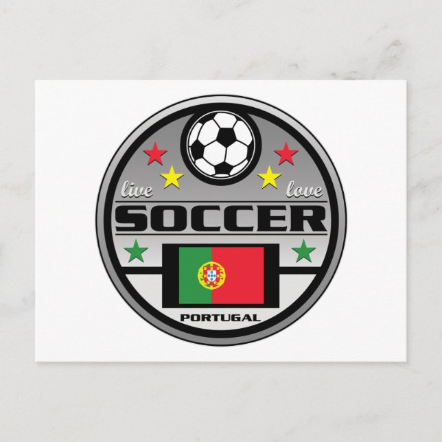 Live Liebe Fußball Portugal Postkarte (Vorderseite)