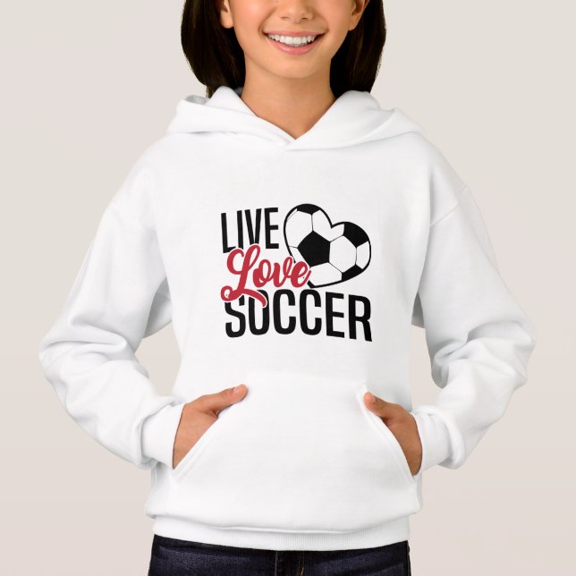 Live Liebe Fußball-Sportart Hoodie (Vorderseite)