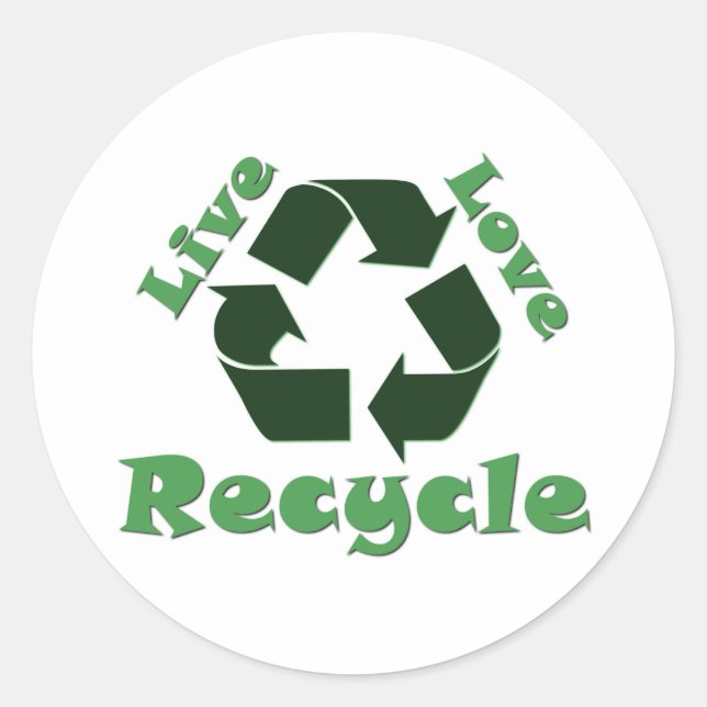 Live-Liebe Gerecycelt Runder Aufkleber (Vorderseite)