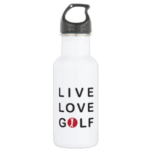 Live, Liebe, Golf, Aluminium Trinkflasche