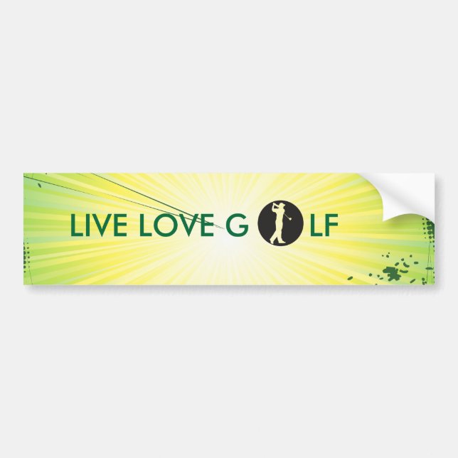Live Liebe Golf Autoaufkleber. Autoaufkleber (Vorne)