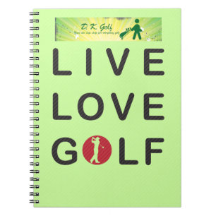 Live Liebe Golf Golfing Red Black DKGolf Notizblock