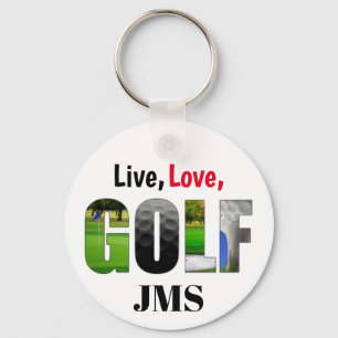 Live-Liebe Golf Monogram Schlüsselanhänger