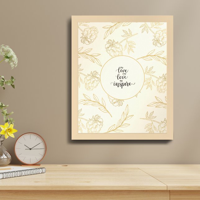 Live-Liebe Inspirierte Gold Floral Poster (Von Creator hochgeladen)