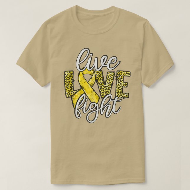 Live Liebe Kampf Gold Ribbon Kinderkrebs Survi T-Shirt (Design vorne)