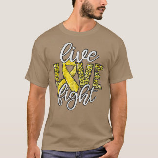 Live Liebe Kampf Gold Ribbon Kinderkrebs Survi T-Shirt