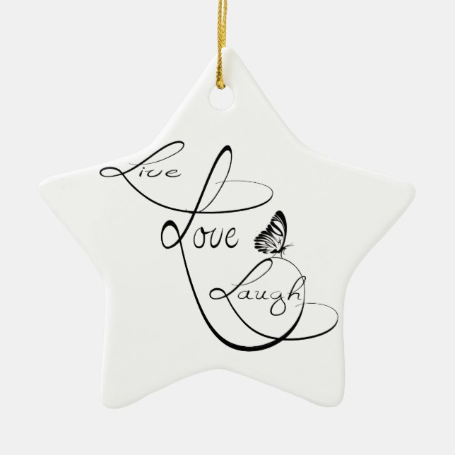 Live-Liebe Keramik Ornament (Vorne)