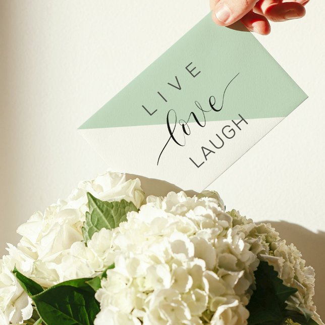 Live-Liebe Lächeln positive Motivation Mint Zitat Magnetkarte (Von Creator hochgeladen)