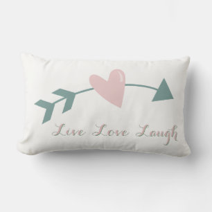 Live-Liebe Lachen Kissen mit Herz und Pfeil