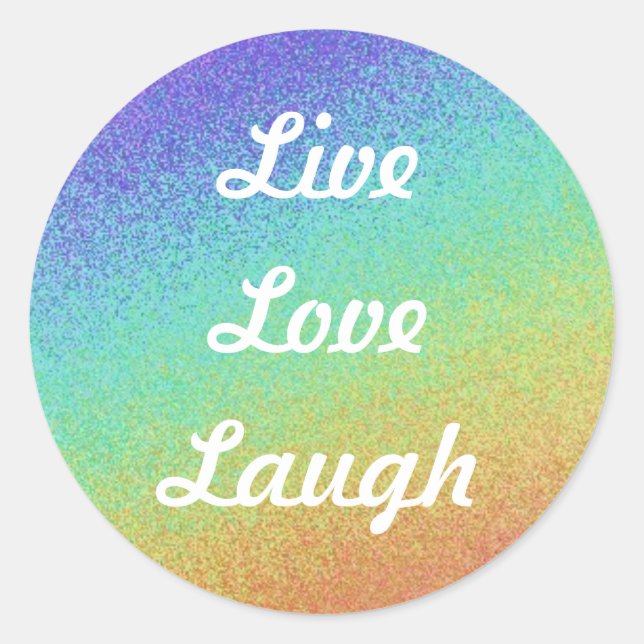 Live, Liebe, lachen Runder Aufkleber (Vorderseite)