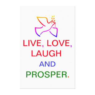 Live-, Liebe, Lachen u. erweitern Sie sich Leinwanddruck