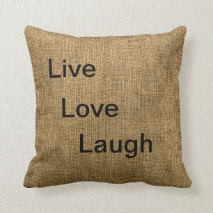 Live, Liebe, Lachenleinwandkissen Kissen