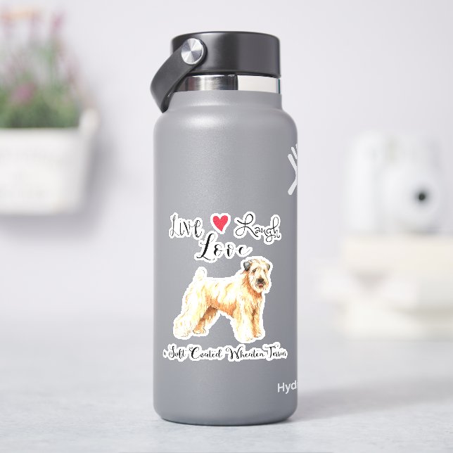 Live-Liebe lacht ein Wheaten Vinyl Sticker (HydroFlask)