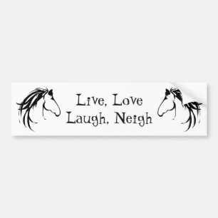 Live-Liebe lacht Neigh Fun Zitat Autoaufkleber