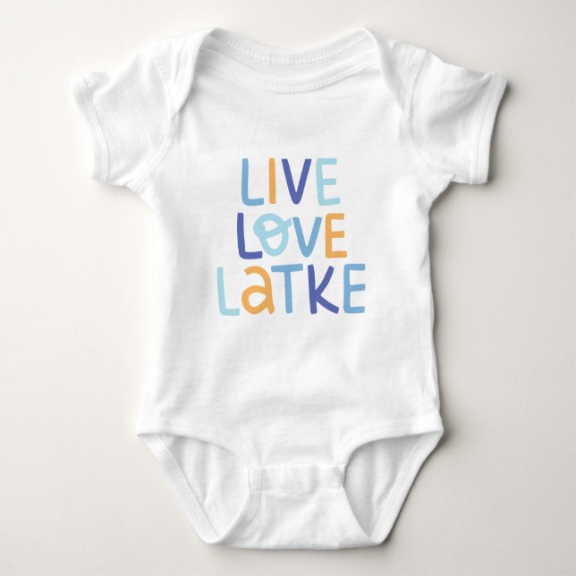 Live-Liebe Latke Hanukkah Design Baby Strampler (Vorderseite)