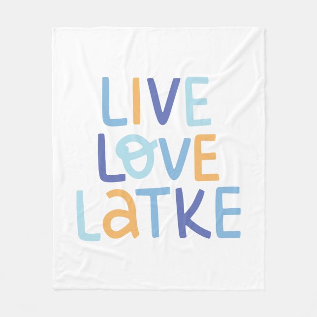 Live-Liebe Latke Hanukkah Design Fleecedecke (Vorderseite)